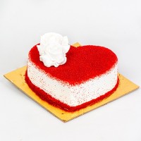 Half Kg Red Velvet Heart Shape Cake